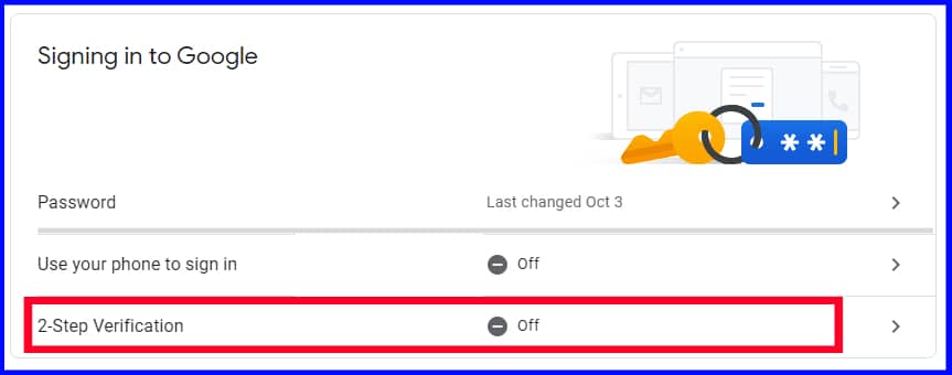 Google Account 2 step Verification